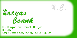matyas csank business card