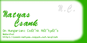 matyas csank business card